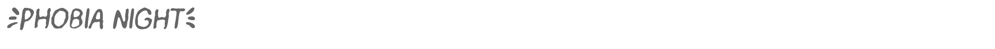 Sample characters Phobia Night Font